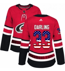 Womens Adidas Carolina Hurricanes 33 Scott Darling Authentic Red USA Flag Fashion NHL Jersey Womens Adidas Carolina Hurricanes 33 Scott Darling Authentic Red USA Flag Fashion NHL Jersey