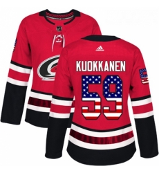 Womens Adidas Carolina Hurricanes 59 Janne Kuokkanen Authentic Red USA Flag Fashion NHL Jersey Womens Adidas Carolina Hurricanes 59 Janne Kuokkanen Authentic Red USA Flag Fashion NHL Jersey