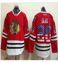 Chicago Blackhawks #20 Brandon Saad Red USA Flag Fashion Stitched NHL Jersey Chicago Blackhawks #20 Brandon Saad Red USA Flag Fashion Stitched NHL Jersey