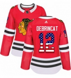 Womens Adidas Chicago Blackhawks 12 Alex DeBrincat Authentic Red USA Flag Fashion NHL Jersey Womens Adidas Chicago Blackhawks 12 Alex DeBrincat Authentic Red USA Flag Fashion NHL Jersey