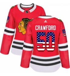 Womens Adidas Chicago Blackhawks 50 Corey Crawford Authentic Red USA Flag Fashion NHL Jersey Womens Adidas Chicago Blackhawks 50 Corey Crawford Authentic Red USA Flag Fashion NHL Jersey