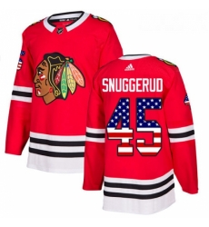 Youth Adidas Chicago Blackhawks 45 Luc Snuggerud Authentic Red USA Flag Fashion NHL Jersey Youth Adidas Chicago Blackhawks 45 Luc Snuggerud Authentic Red USA Flag Fashion NHL Jersey