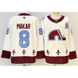 Men Colorado Avalanche 8 Cale Makar White 2024 25 With A Patch Stitched Jersey