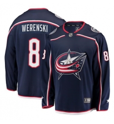 Men Columbus Blue Jackets 8 Zach Werenski Navy Stitched Hockey Jersey Men Columbus Blue Jackets 8 Zach Werenski Navy Stitched Hockey Jersey
