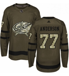 Mens Adidas Columbus Blue Jackets 77 Josh Anderson Authentic Green Salute to Service NHL Jersey Mens Adidas Columbus Blue Jackets 77 Josh Anderson Authentic Green Salute to Service NHL Jersey