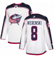 Mens Adidas Columbus Blue Jackets 8 Zach Werenski White Road Authentic Stitched NHL Jersey Mens Adidas Columbus Blue Jackets 8 Zach Werenski White Road Authentic Stitched NHL Jersey