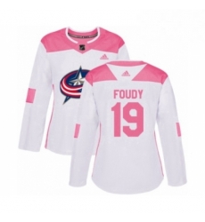 Womens Adidas Columbus Blue Jackets 19 Liam Foudy Authentic White Pink Fashion NHL Jersey Womens Adidas Columbus Blue Jackets 19 Liam Foudy Authentic White Pink Fashion NHL Jersey