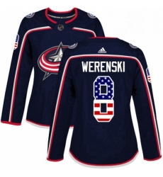 Womens Adidas Columbus Blue Jackets 8 Zach Werenski Authentic Navy Blue USA Flag Fashion NHL Jersey Womens Adidas Columbus Blue Jackets 8 Zach Werenski Authentic Navy Blue USA Flag Fashion NHL Jersey