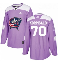 Youth Adidas Columbus Blue Jackets 70 Joonas Korpisalo Authentic Purple Fights Cancer Practice NHL Jersey Youth Adidas Columbus Blue Jackets 70 Joonas Korpisalo Authentic Purple Fights Cancer Practice NHL Jersey
