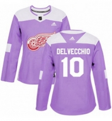 Womens Adidas Detroit Red Wings 10 Alex Delvecchio Authentic Purple Fights Cancer Practice NHL Jersey Womens Adidas Detroit Red Wings 10 Alex Delvecchio Authentic Purple Fights Cancer Practice NHL Jersey