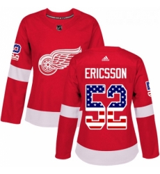 Womens Adidas Detroit Red Wings 52 Jonathan Ericsson Authentic Red USA Flag Fashion NHL Jersey Womens Adidas Detroit Red Wings 52 Jonathan Ericsson Authentic Red USA Flag Fashion NHL Jersey