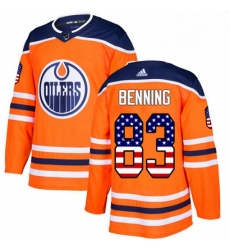 Mens Adidas Edmonton Oilers 83 Matt Benning Authentic Orange USA Flag Fashion NHL Jersey Mens Adidas Edmonton Oilers 83 Matt Benning Authentic Orange USA Flag Fashion NHL Jersey