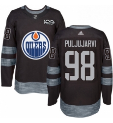 Mens Adidas Edmonton Oilers 98 Jesse Puljujarvi Authentic Black 1917 2017 100th Anniversary NHL Jersey Mens Adidas Edmonton Oilers 98 Jesse Puljujarvi Authentic Black 1917 2017 100th Anniversary NHL Jersey