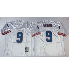 Oilers 9 Steve McNair White Throwback Jersey Oilers 9 Steve McNair White Throwback Jersey