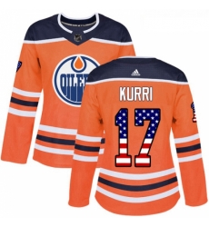 Womens Adidas Edmonton Oilers 17 Jari Kurri Authentic Orange USA Flag Fashion NHL Jersey Womens Adidas Edmonton Oilers 17 Jari Kurri Authentic Orange USA Flag Fashion NHL Jersey