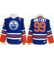 Kids Edmonton Oilers 99 Wayne Gretzky Blue NHL Jerseys Kids Edmonton Oilers 99 Wayne Gretzky Blue NHL Jerseys