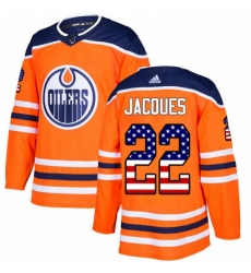 Youth Adidas Edmonton Oilers 22 Jean Francois Jacques Authentic Orange USA Flag Fashion NHL Jersey Youth Adidas Edmonton Oilers 22 Jean Francois Jacques Authentic Orange USA Flag Fashion NHL Jersey