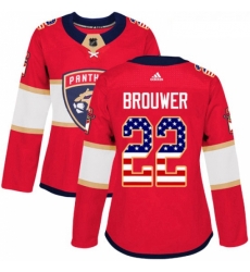 Womens Adidas Florida Panthers 22 Troy Brouwer Authentic Red USA Flag Fashion NHL Jersey Womens Adidas Florida Panthers 22 Troy Brouwer Authentic Red USA Flag Fashion NHL Jersey