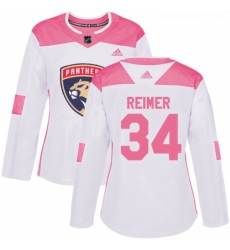 Womens Adidas Florida Panthers 34 James Reimer Authentic WhitePink Fashion NHL Jersey Womens Adidas Florida Panthers 34 James Reimer Authentic WhitePink Fashion NHL Jersey