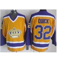 Los Angeles Kings #32 Jonathan Quick Yellow Stitched NHL Jersey Los Angeles Kings #32 Jonathan Quick Yellow Stitched NHL Jersey