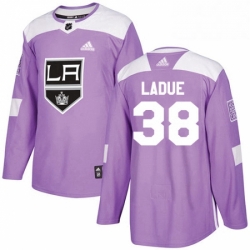 Mens Adidas Los Angeles Kings 38 Paul LaDue Authentic Purple Fights Cancer Practice NHL Jersey 
