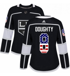 Womens Adidas Los Angeles Kings 8 Drew Doughty Authentic Black USA Flag Fashion NHL Jersey Womens Adidas Los Angeles Kings 8 Drew Doughty Authentic Black USA Flag Fashion NHL Jersey
