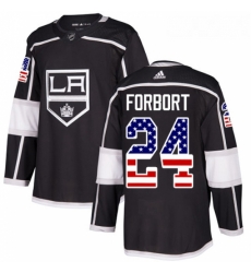 Youth Adidas Los Angeles Kings 24 Derek Forbort Authentic Black USA Flag Fashion NHL Jersey Youth Adidas Los Angeles Kings 24 Derek Forbort Authentic Black USA Flag Fashion NHL Jersey