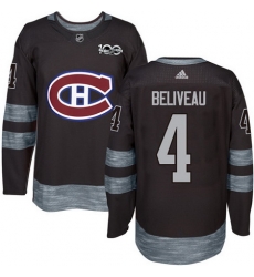 Canadiens #4 Jean Beliveau Black 1917 2017 100th Anniversary Stitched NHL Jersey Canadiens #4 Jean Beliveau Black 1917 2017 100th Anniversary Stitched NHL Jersey
