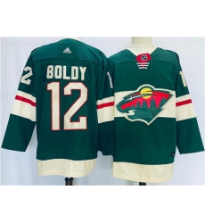 Men Minnesota Wild 12 Matt Boldy Green Stitched Jersey Men Minnesota Wild 12 Matt Boldy Green Stitched Jersey