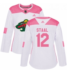 Womens Adidas Minnesota Wild 12 Eric Staal Authentic WhitePink Fashion NHL Jersey Womens Adidas Minnesota Wild 12 Eric Staal Authentic WhitePink Fashion NHL Jersey
