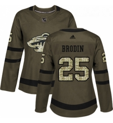 Womens Adidas Minnesota Wild 25 Jonas Brodin Authentic Green Salute to Service NHL Jersey Womens Adidas Minnesota Wild 25 Jonas Brodin Authentic Green Salute to Service NHL Jersey
