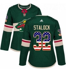 Womens Adidas Minnesota Wild 32 Alex Stalock Authentic Green USA Flag Fashion NHL Jersey Womens Adidas Minnesota Wild 32 Alex Stalock Authentic Green USA Flag Fashion NHL Jersey