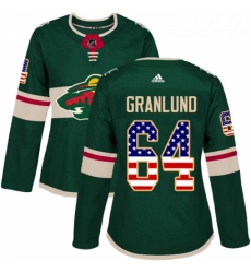 Womens Adidas Minnesota Wild 64 Mikael Granlund Authentic Green USA Flag Fashion NHL Jersey Womens Adidas Minnesota Wild 64 Mikael Granlund Authentic Green USA Flag Fashion NHL Jersey