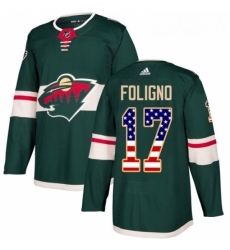 Youth Adidas Minnesota Wild 17 Marcus Foligno Authentic Green USA Flag Fashion NHL Jersey Youth Adidas Minnesota Wild 17 Marcus Foligno Authentic Green USA Flag Fashion NHL Jersey