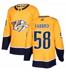 Youth Adidas Nashville Predators 58 Dante Fabbro Authentic Gold Home NHL Jersey Youth Adidas Nashville Predators 58 Dante Fabbro Authentic Gold Home NHL Jersey