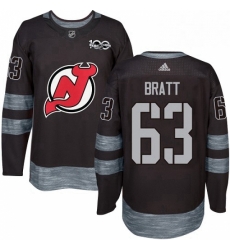 Mens Adidas New Jersey Devils 63 Jesper Bratt Authentic Black 1917 2017 100th Anniversary NHL Jersey Mens Adidas New Jersey Devils 63 Jesper Bratt Authentic Black 1917 2017 100th Anniversary NHL Jersey