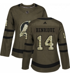 Womens Adidas New Jersey Devils 14 Adam Henrique Authentic Green Salute to Service NHL Jersey Womens Adidas New Jersey Devils 14 Adam Henrique Authentic Green Salute to Service NHL Jersey