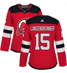 Womens Adidas New Jersey Devils 15 Jamie Langenbrunner Authentic Red Home NHL Jersey Womens Adidas New Jersey Devils 15 Jamie Langenbrunner Authentic Red Home NHL Jersey