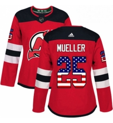 Womens Adidas New Jersey Devils 25 Mirco Mueller Authentic Red USA Flag Fashion NHL Jersey Womens Adidas New Jersey Devils 25 Mirco Mueller Authentic Red USA Flag Fashion NHL Jersey