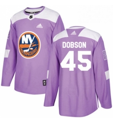 Mens Adidas New York Islanders 45 Noah Dobson Authentic Purple Fights Cancer Practice NHL Jersey Mens Adidas New York Islanders 45 Noah Dobson Authentic Purple Fights Cancer Practice NHL Jersey