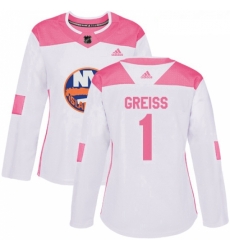 Womens Adidas New York Islanders 1 Thomas Greiss Authentic WhitePink Fashion NHL Jersey Womens Adidas New York Islanders 1 Thomas Greiss Authentic WhitePink Fashion NHL Jersey