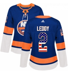 Womens Adidas New York Islanders 2 Nick Leddy Authentic Royal Blue USA Flag Fashion NHL Jersey Womens Adidas New York Islanders 2 Nick Leddy Authentic Royal Blue USA Flag Fashion NHL Jersey