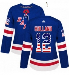 Womens Adidas New York Rangers 12 Peter Holland Authentic Royal Blue USA Flag Fashion NHL Jersey Womens Adidas New York Rangers 12 Peter Holland Authentic Royal Blue USA Flag Fashion NHL Jersey