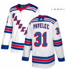 Youth Adidas New York Rangers 31 Ondrej Pavelec Authentic White Away NHL Jersey Youth Adidas New York Rangers 31 Ondrej Pavelec Authentic White Away NHL Jersey