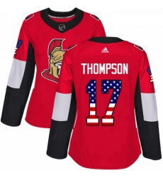 Womens Adidas Ottawa Senators 17 Nate Thompson Authentic Red USA Flag Fashion NHL Jersey Womens Adidas Ottawa Senators 17 Nate Thompson Authentic Red USA Flag Fashion NHL Jersey