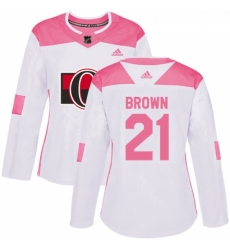Womens Adidas Ottawa Senators 21 Logan Brown Authentic WhitePink Fashion NHL Jersey Womens Adidas Ottawa Senators 21 Logan Brown Authentic WhitePink Fashion NHL Jersey