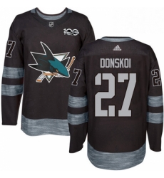 Mens Adidas San Jose Sharks 27 Joonas Donskoi Authentic Black 1917 2017 100th Anniversary NHL Jersey Mens Adidas San Jose Sharks 27 Joonas Donskoi Authentic Black 1917 2017 100th Anniversary NHL Jersey