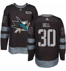Mens Adidas San Jose Sharks 30 Aaron Dell Authentic Black 1917 2017 100th Anniversary NHL Jersey Mens Adidas San Jose Sharks 30 Aaron Dell Authentic Black 1917 2017 100th Anniversary NHL Jersey