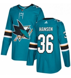 Mens Adidas San Jose Sharks 36 Jannik Hansen Premier Teal Green Home NHL Jersey Mens Adidas San Jose Sharks 36 Jannik Hansen Premier Teal Green Home NHL Jersey