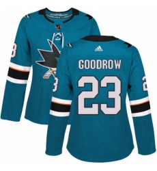 Womens Adidas San Jose Sharks 23 Barclay Goodrow Premier Teal Green Home NHL Jersey Womens Adidas San Jose Sharks 23 Barclay Goodrow Premier Teal Green Home NHL Jersey